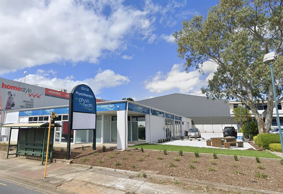 Modern physiotherapy clinic on North East Rd near cnr or Grand Junction Rd in Holden Hill