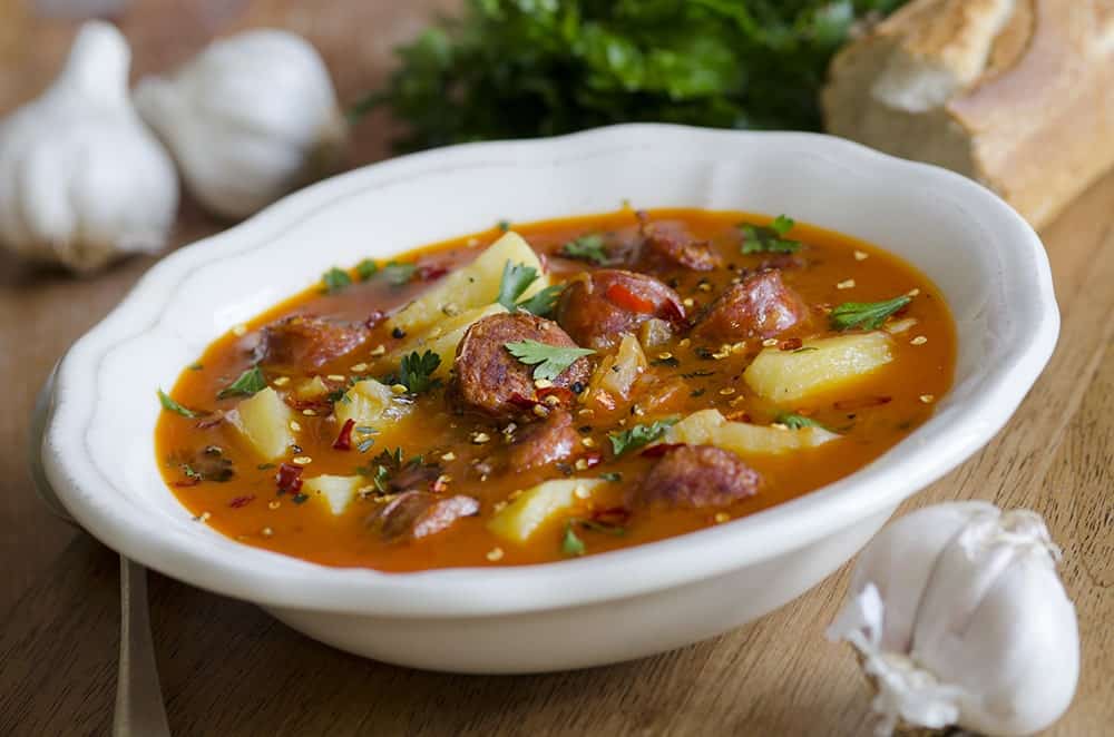 Potato and chorizo soup