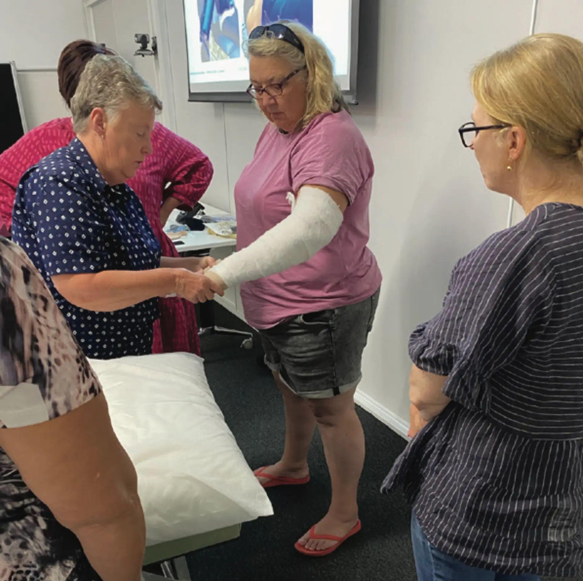 lymphoedema arm bandaging training session